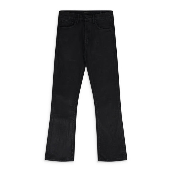 BLACK COATED FLARE JEANS